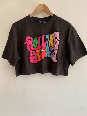 Bershka crop top μεταχειρισμένο, μέγεθος M, μαύρο και γκρι