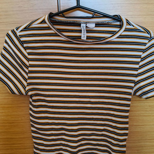 H&M Divided Basic Ribbed Crop Top size S like new, yellow and black