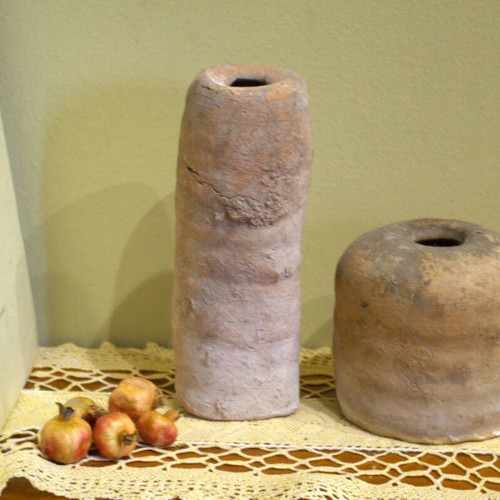 Set of 2 rustic ceramic vessels used, archaic Greek style
