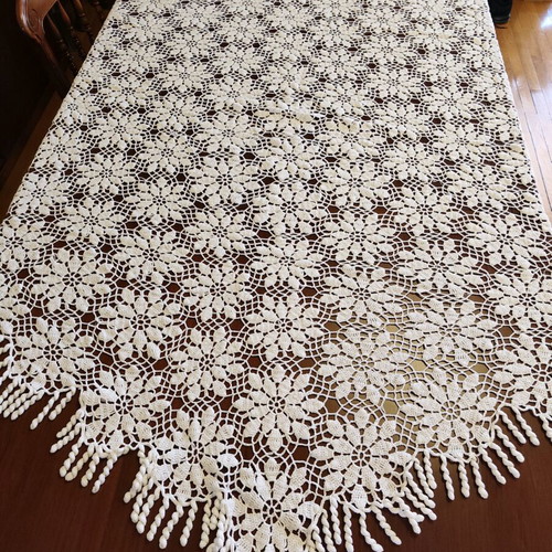 Handmade round tablecloth 185 cm like new