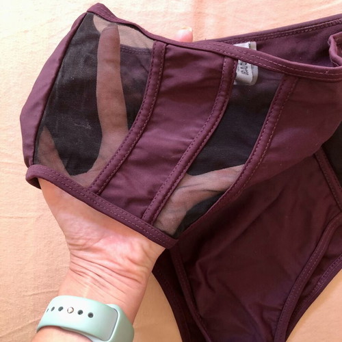 Sogno d’Oro purple bikini with black mesh, size 48