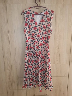 Anonyme designers φόρεμα με ζώνη, διπλό ύφασμα, μέγεθος L, σαν καινούργιο