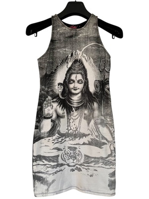 Y2K Shiva dress size M like new, black and white