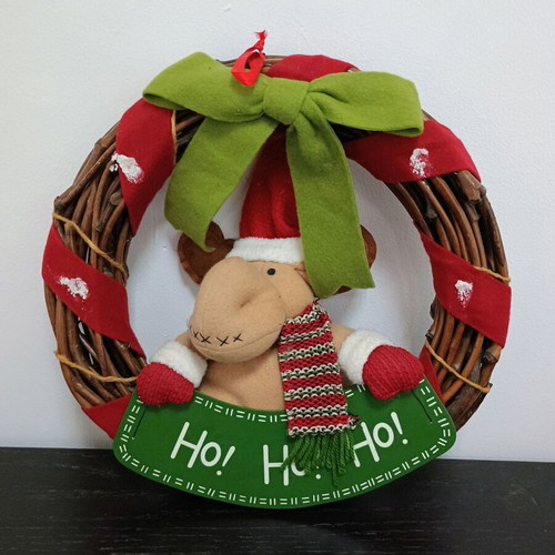 Christmas decorative wreath with reindeer used