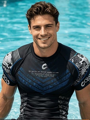 Polyester Swim Shirt XL new, quick-dry for gym and sea