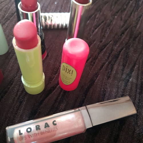 Lipsticks used, pack of 6 with Clinique, Pixi, Liposan