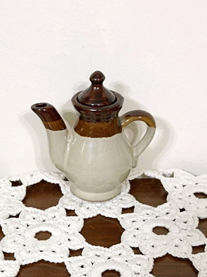 Decorative ceramic jug like new, beige-brown