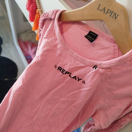 Replay blouse pink like new, size 7-8