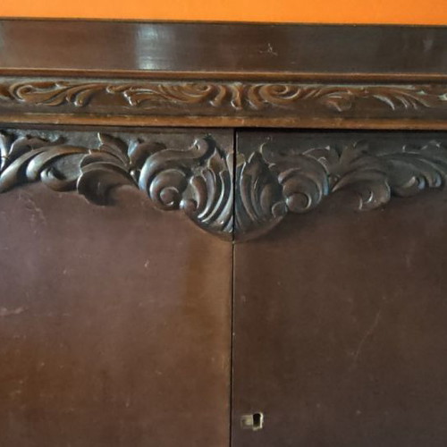 Table and buffet used, set