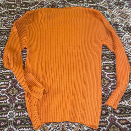 New Man men's sweater with diagonal zipper at neck size XL new orange
