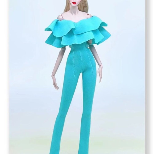 Doll full-body outfit "Turquoise Flower" - 7195