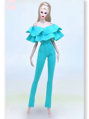 Doll full-body outfit "Turquoise Flower" - 7195