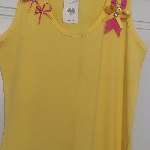 Blouse No 4 new, yellow, regular fit with shoulder design