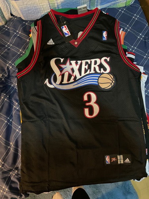 Allen Iverson 76ers NBA Jersey μαύρη, Large, καινούργιο