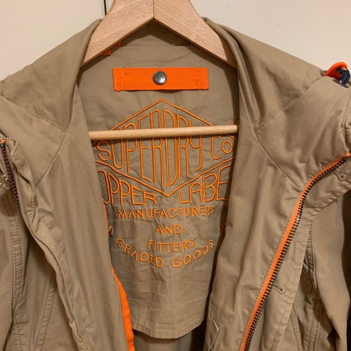 Superdry beige military jacket used, size medium