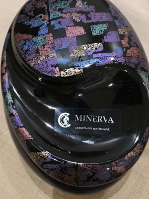 Ceramic decorative item with colorful mosaic by Minerva like new
