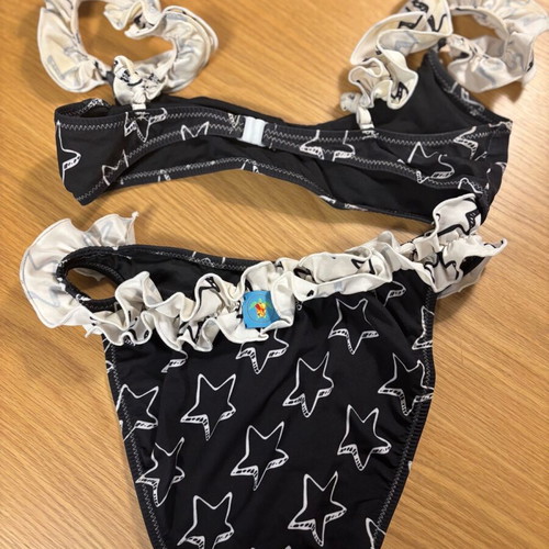 Tortue girls' bikini like new, black with stars