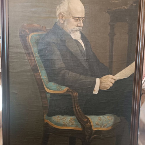 Oil painting with portrait of Eleftherios Venizelos used