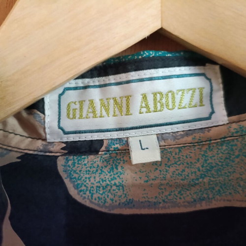 Gianni Abozzi vintage 90s silk shirt, multicolor, large unisex
