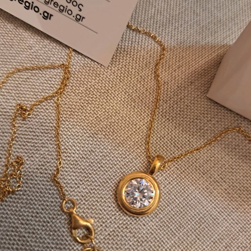 Silver necklace gold plated Gregio new
