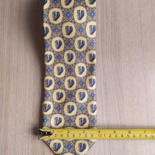 S.T.Dupont silk men's tie like new yellow and turquoise