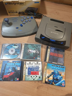 Sega Saturn Japan Console used with Arcade Stick and 6 Games