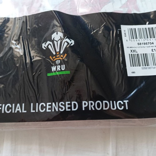 Μπλουζάκι Macron Wales WRU rugby καινούργιο, μέγεθος XXL, γκρι