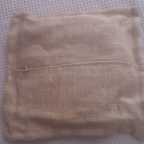 Decorative pillowcase large handmade from burlap and lace