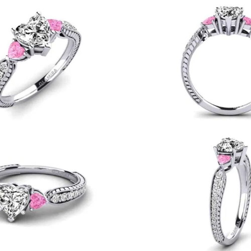 Erica Engagement Ring by Glamira like new, 14k white gold, moissanite 0.76 ct