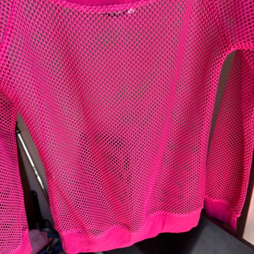Women's fuchsia mesh blouse slim fit size S like new