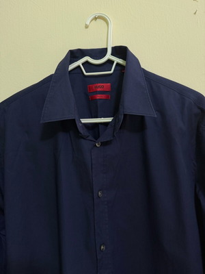 Hugo Boss Men's Shirt XXL Slim Fit Dark Blue like new