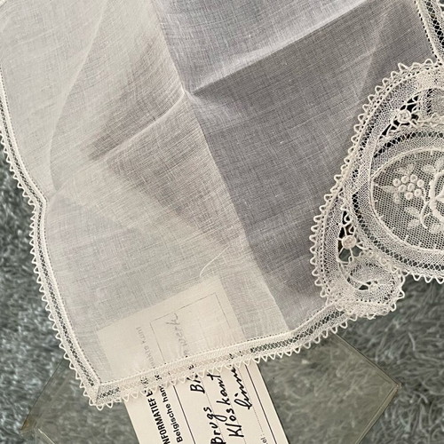 Belgian lace new, handmade from linen fabric