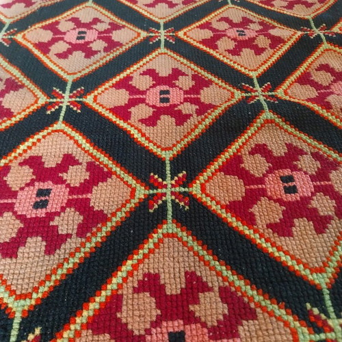 Embroidered antique sofa cover like new