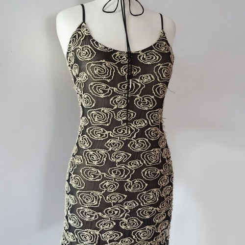 Veloudakis dress highly feminine, elastic, embossed design, lined, NoS, size S