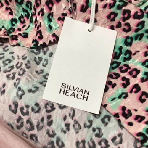 Silvian Heach Leopard Dress Size 44 New, Pink and Black