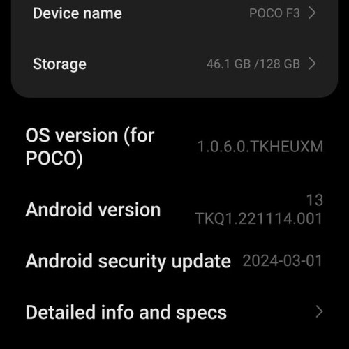 Xiaomi Poco F3 smartphone like new, 6+2GB RAM, 128GB storage, white