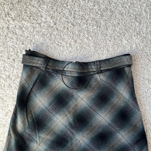 Midi green checkered skirt used, size 40 (M)
