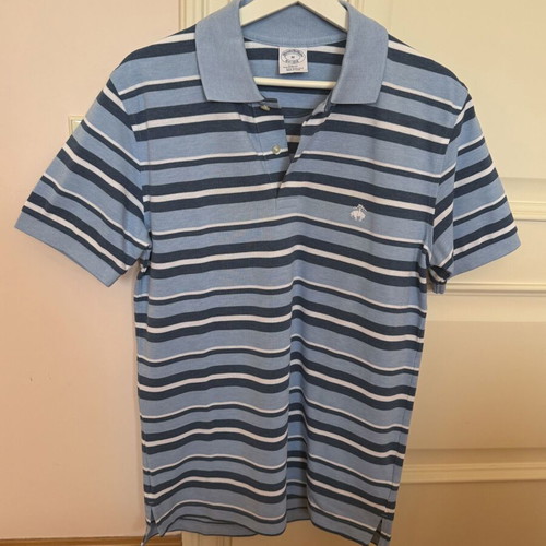 Brooks Brothers Polo shirt like new, blue striped, medium