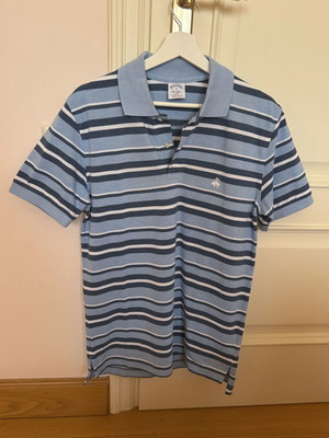 Brooks Brothers Polo shirt like new, blue striped, medium