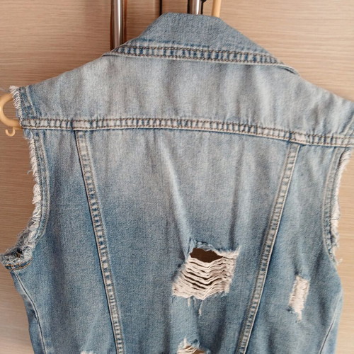 Denim sleeveless jacket blue size M like new