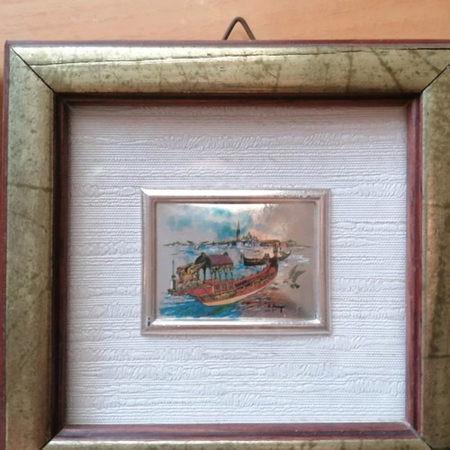Frames used, set of 2, 10x10 cm, painted in 23kt gold with certificate
