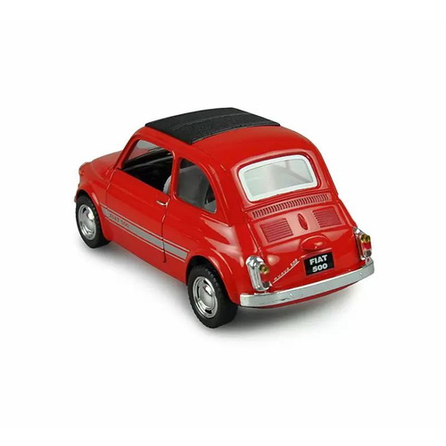 Fiat 500 model 1:24 new with pull-back motor red