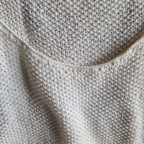 Hand Knitted Vintage 80s White Cotton Tank Top Vest like new