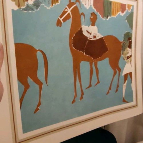 Mycenaean colored paintings used from frescoes and golden funerary offerings
