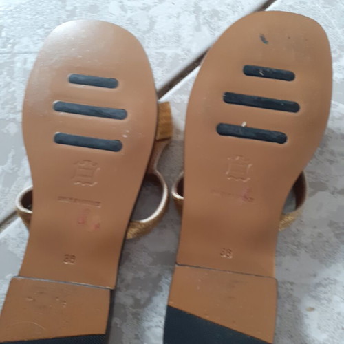 Zeus+Dione sandals size 38 like new beige and gold