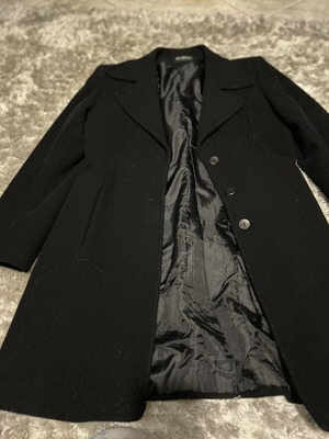 Benissimo women's coat used, black, knee-length, size M