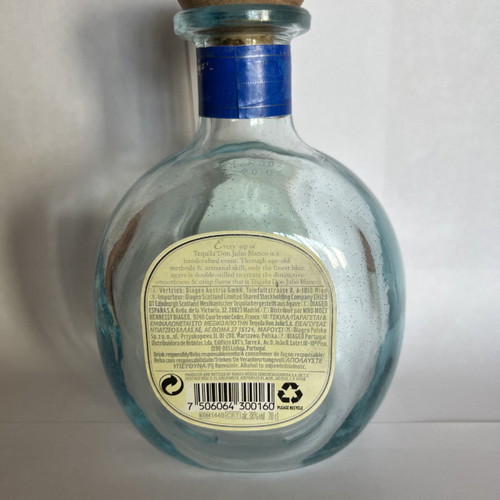 Don Julio tequila bottle used, empty