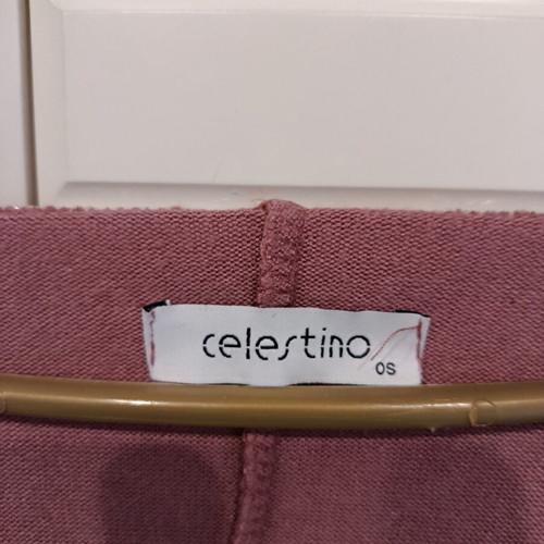 Celestino blouse set used, pink and white with silver thread, one size