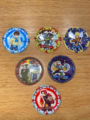 Megaman tazos метални капачки всички заедно