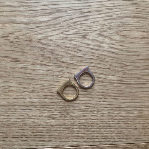 Two rings new, silver and gold plated, size 55-56
